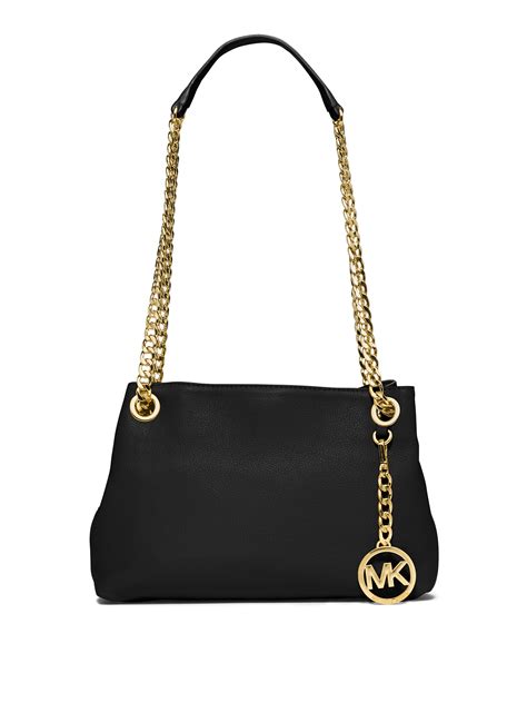 michael kors jet set chain medium leather shoulder bag|Michael Kors chain strap handbags.